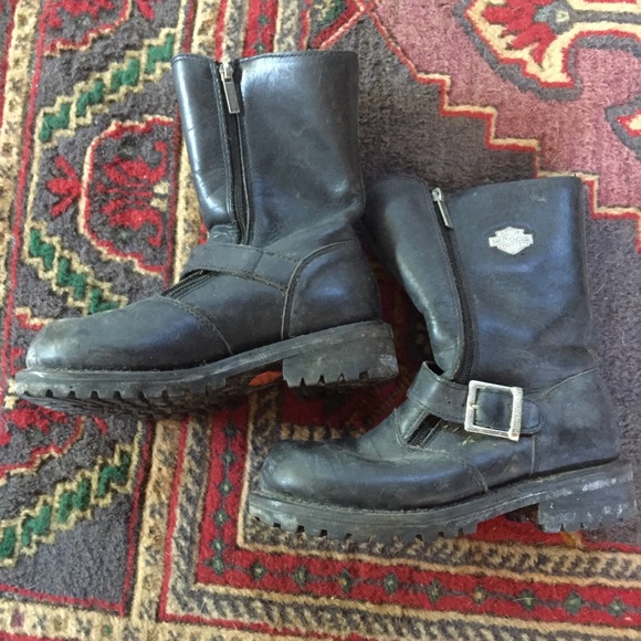 Harley-Davidson Shoes - Harley Davidson Motorcycle 🏍 Boots Double Zip sz7